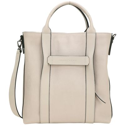 LONGCHAMP 3D L 仿舊小牛皮手提/斜背直立托特包(灰色)
