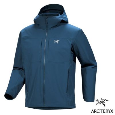 【ARCTERYX 始祖鳥】男 Gamma Hoody 彈性防潑防風透氣保暖軟殼連帽外套.夾克 X000009905 夜色藍