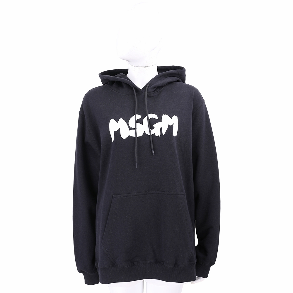 MSGM 經典字母連帽刷毛運動衫 大學T-多色可選 (白字黑)