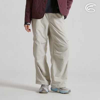 ADISI 女鬆緊褲頭超撥雙層內刷毛保暖寬褲 AP2521050 浮石米 (S-2XL)｜內裡刷毛 超撥水 保暖長褲