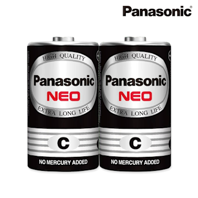 Panasonic NEO 黑色錳乾電池 碳鋅電池2號2入組