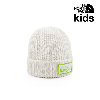 【The North Face 官方旗艦】北面兒童白色工裝風保暖毛帽｜8CGSWG1