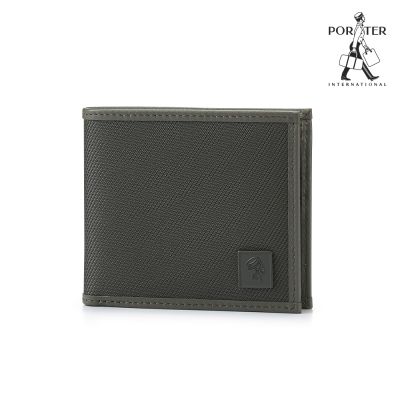 PORTER INTERNATIONAL - 俐落簡約CAKE真皮雙折短夾 - 灰