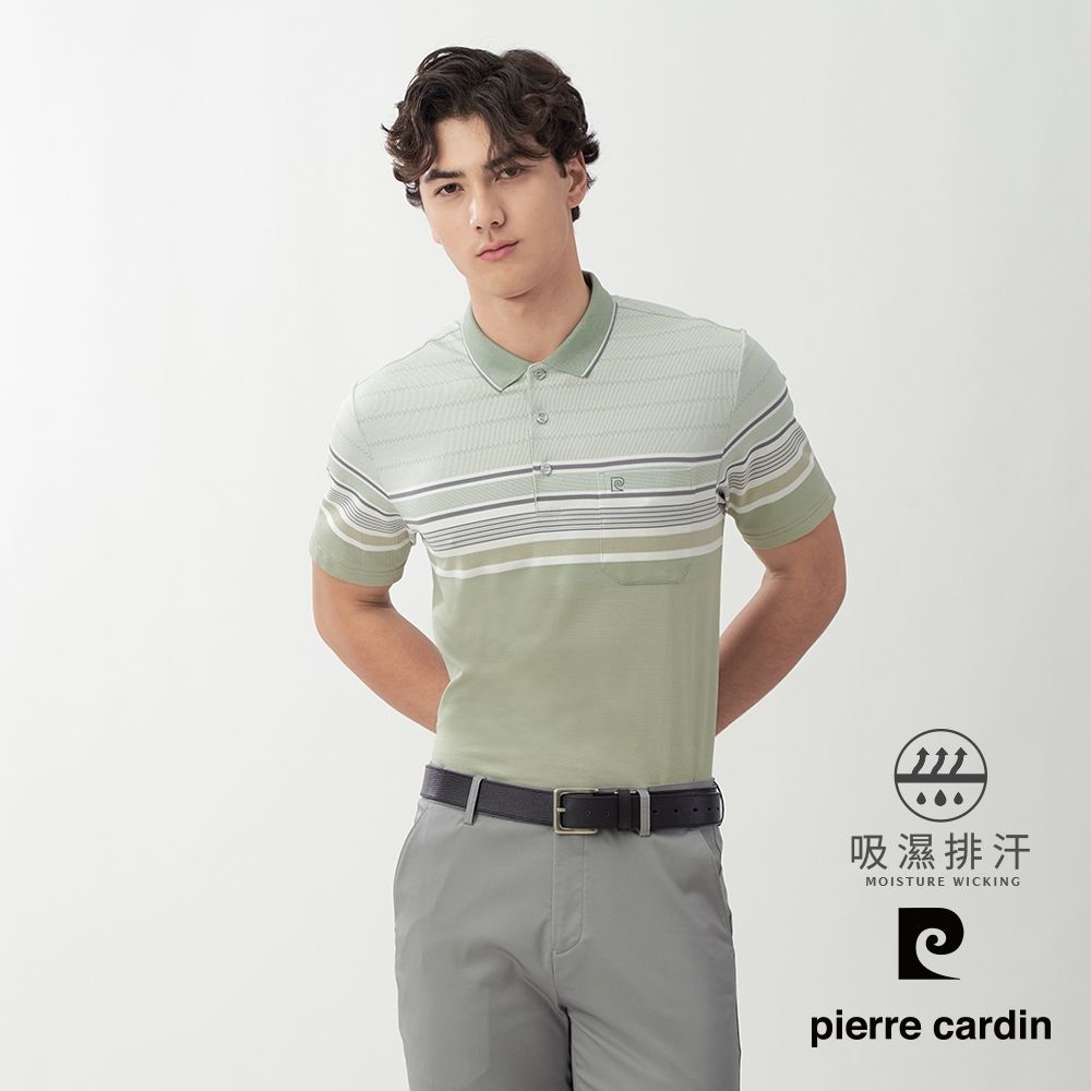 Pierre Cardin皮爾卡登 網路獨家 男款 休閒百搭吸濕排汗短袖POLO衫(多款任選) (F款-綠色)