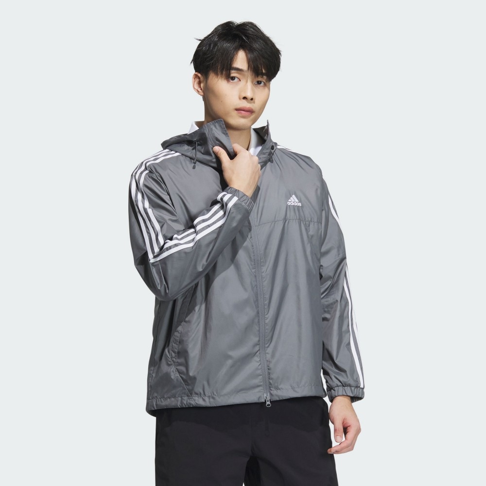 ADIDAS 愛迪達 阿迪達斯 寬鬆 輕量 風衣 夾克 男運動外套-灰色 ES+ 3S WV JKT-JF3955