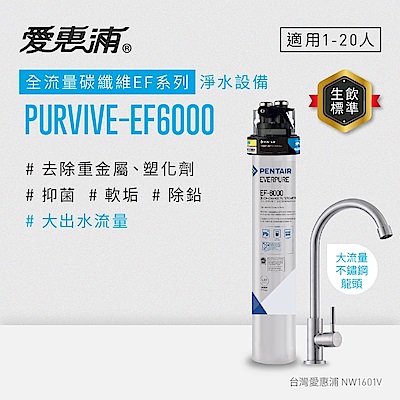 EVERPURE愛惠浦 櫥下型 PURVIVE-EF6000大流量不鏽鋼龍頭生飲淨水器(可加購升級套件)