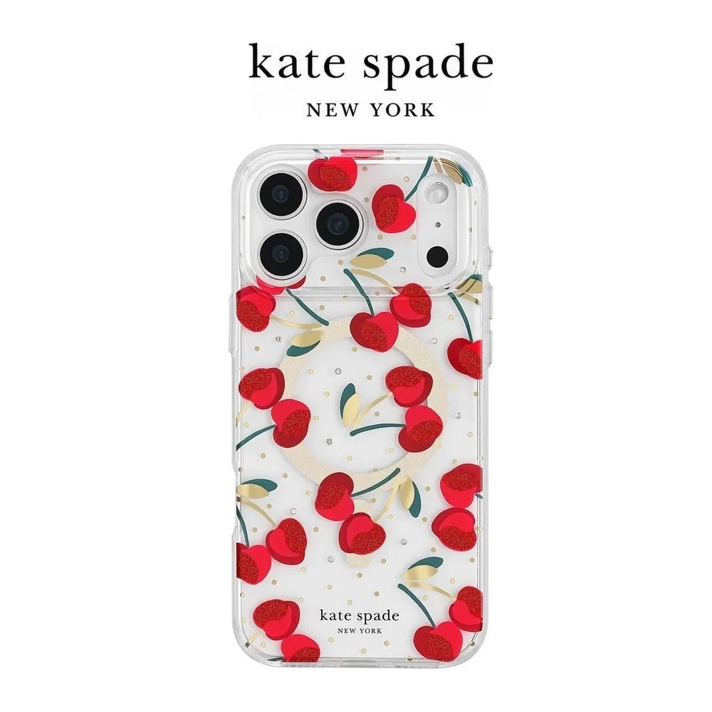 kate spade iPhone 18系列 精品磁吸防摔手機殼 嬌豔櫻桃