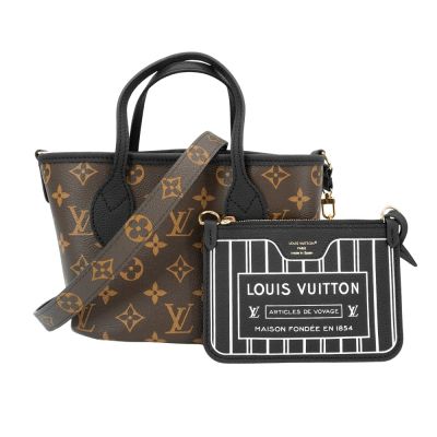 LOUIS VUITTON路易威登 Louis Vuitton LV路易威登 展示品 Neverfull BB 雙面手提/斜背包(M12099-黑)