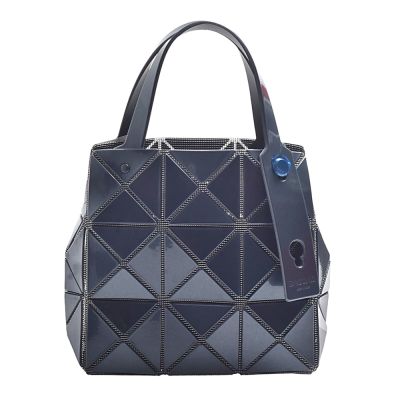 ISSEY MIYAKE 三宅一生 BAOBAO CARAT系列 3X3亮面手提包(黑曜石黑)