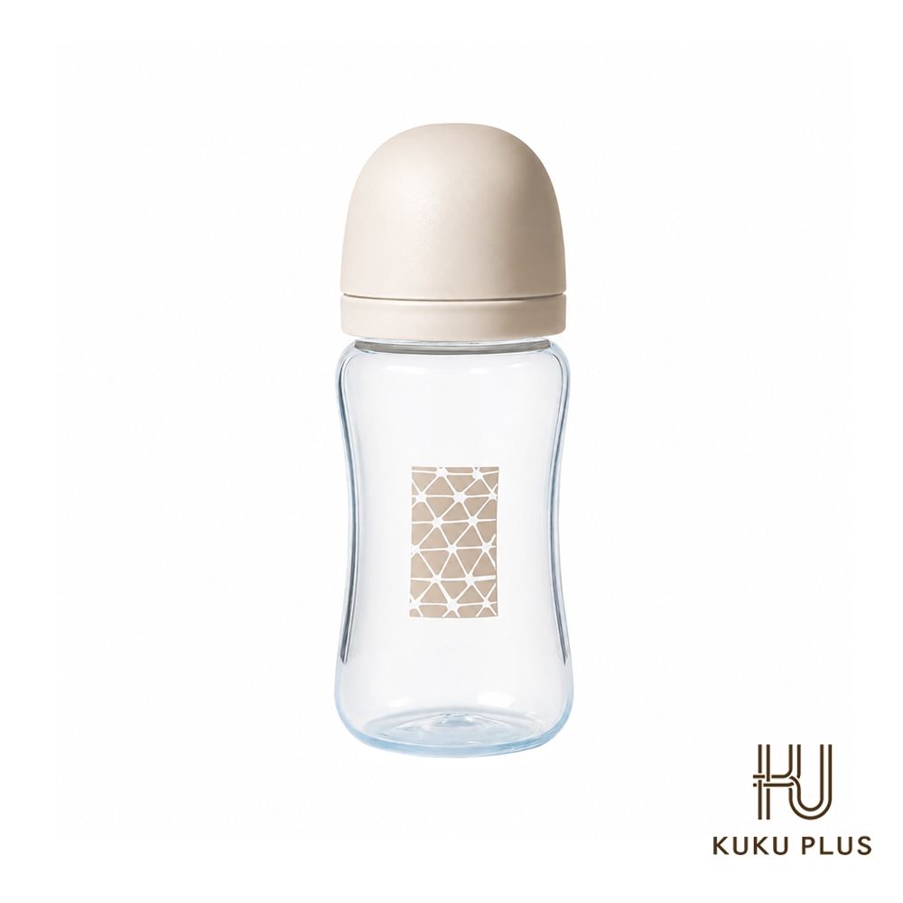 酷咕鴨 KUKU PLUS印記寬口PP奶瓶300ml (柔光杏)