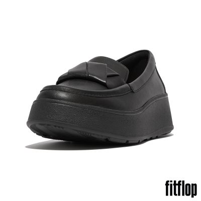 【FitFlop】F-MODE 折疊造型厚底樂福鞋-女(靚黑色)
