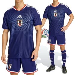 Adidas Jfa H Jsy Au 男款藍色足球世界盃日本球衣吸濕排汗運動短袖