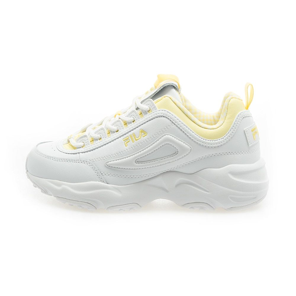 FILA ILLIT著用款 韓系潮流復古老爹鞋 DISTRACER CHECK 女款 黃色 FS263OD03U001-101