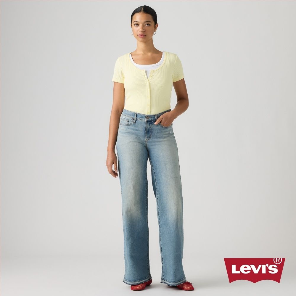 Levi's 318 Shaping Wide Leg 中腰直筒牛仔褲 / 微彈性 女生牛仔褲 熱賣單品
