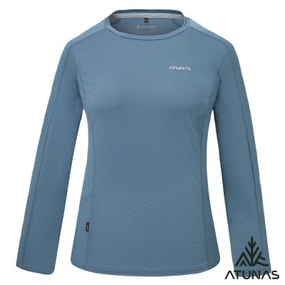 【ATUNAS 歐都納】女款POLARTEC POWER DRY透氣排汗長袖T恤A1TSGZ02W深岩灰/抗臭/透氣/銀離子
