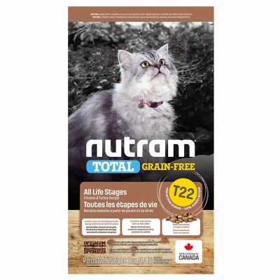 加拿大NUTRAM紐頓T22無穀全能系列-火雞+雞肉挑嘴全齡貓 2kg(4.4lb)(NU-10289)