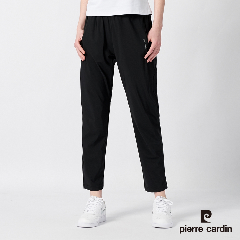 pierre cardin 皮爾卡登 男女款 冰絲涼感透氣彈力機能褲(多款任選) (女款-黑色)