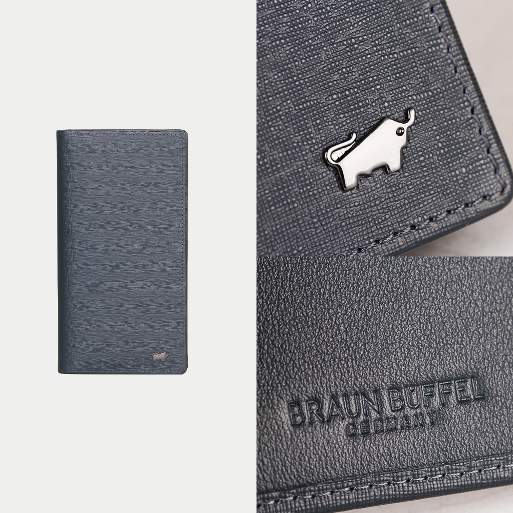 【BRAUN BUFFEL 德國小金牛】台灣總代理 瓦拉頓-TW 15卡兩折長夾-深藍色/BF537-301-MAR | 中短夾 | Yahoo購物中心