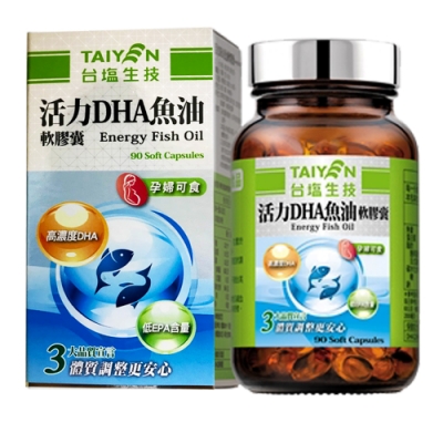台鹽生技 活力DHA魚油軟膠囊4入組(90顆/瓶)