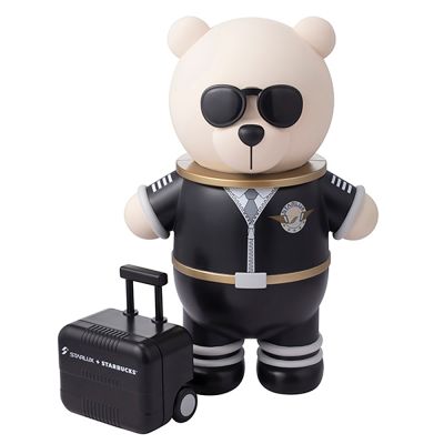 星巴克 STARLUX 機師熊造型收納筒