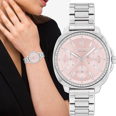 COACH Kitt 晶鑽日曆三眼女錶 寵愛媽媽 送禮推薦-34mm CO14504392