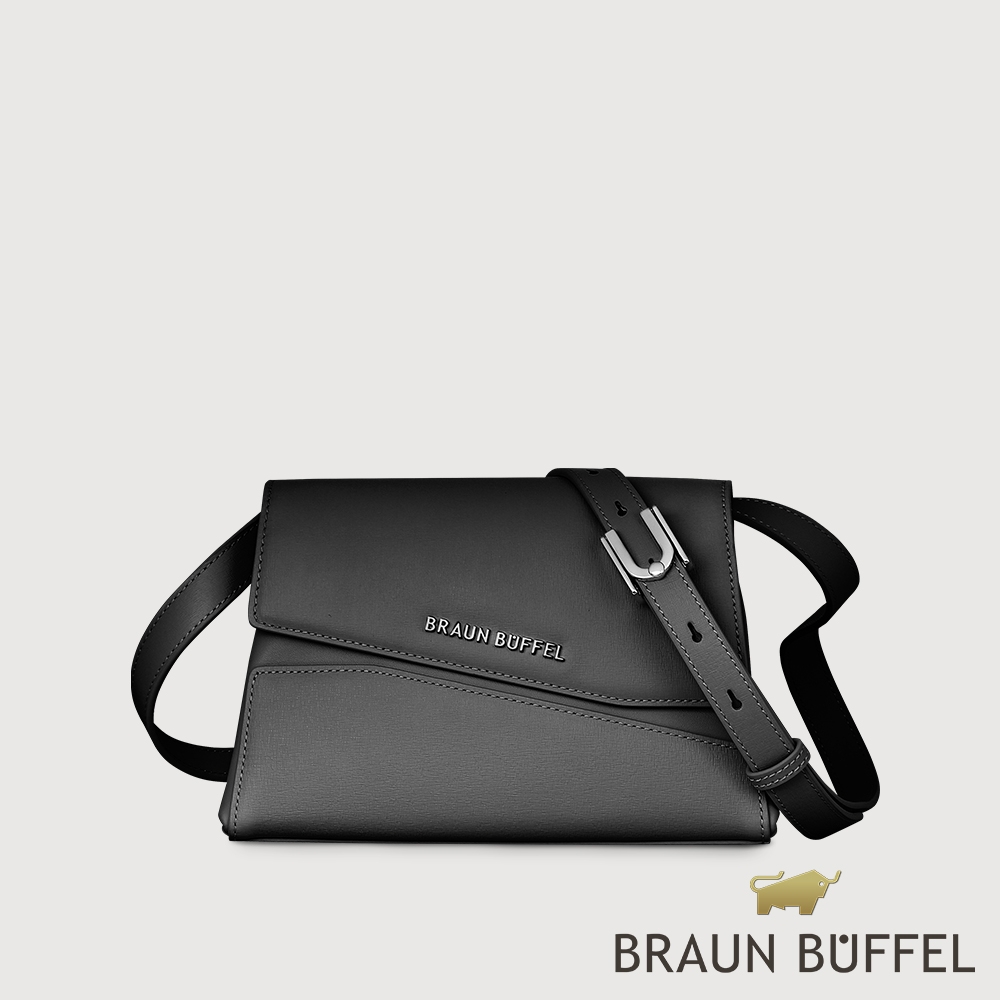 【BRAUN BUFFEL 德國小金牛】台灣總代理 阿格瑪 小斜背包-黑色/BF826-11-BK