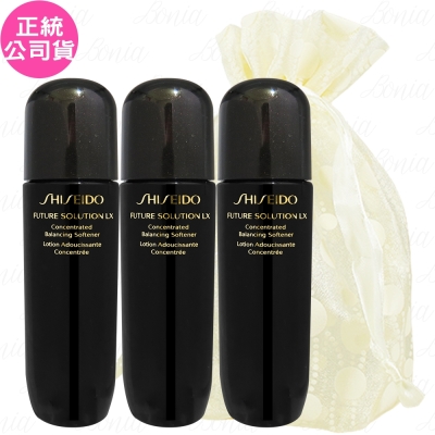 Shiseido國際櫃 SHISEIDO 資生堂 時空琉璃LX極上御藏柔膚露(75ml)*3旅行袋組(公司貨)