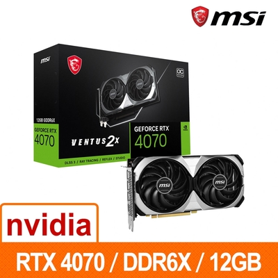 微星MSI RTX 4070 12G VENTUS 2X OC 顯示卡| RTX 40系列| Yahoo購物中心