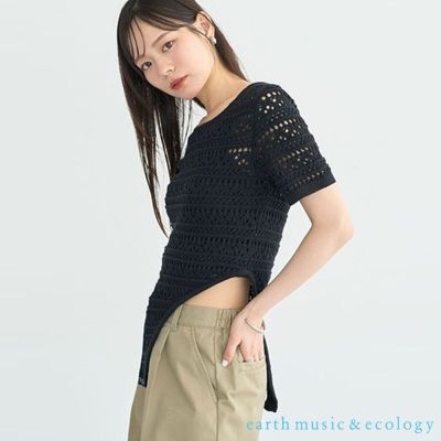 〔earth music〕歐美微辣洞洞針織連體上衣