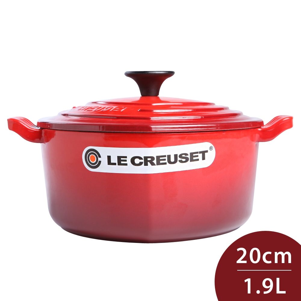 Le Creuset 愛心鑄鐵鍋 20cm 1.9L 櫻桃紅 法國製 愛心鍋 湯鍋 燉鍋 (電磁爐 IH爐可用)