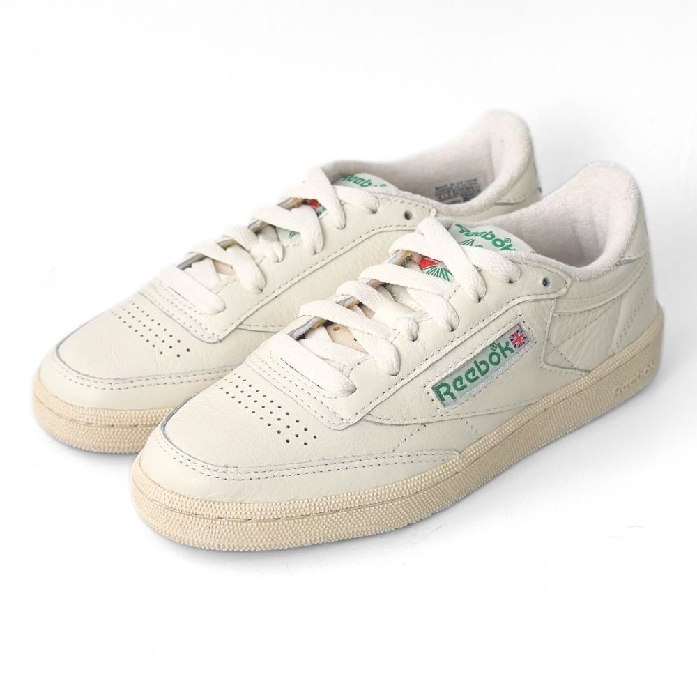 Reebok CLUB C 85 VINTAGE 復古休閒網球鞋 男女款 白綠 經典板鞋 皮革低筒運動鞋 小白鞋 100000317