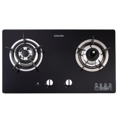SAKURA櫻花牌 (全省安裝)櫻花雙口檯面爐黑色(與G-2820GB同款)右乾燒瓦斯爐桶裝瓦斯G-2820GBLR