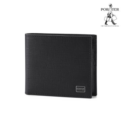 PORTER INTERNATIONAL - 沉穩風尚LOFTY真皮雙折短夾 - 黑