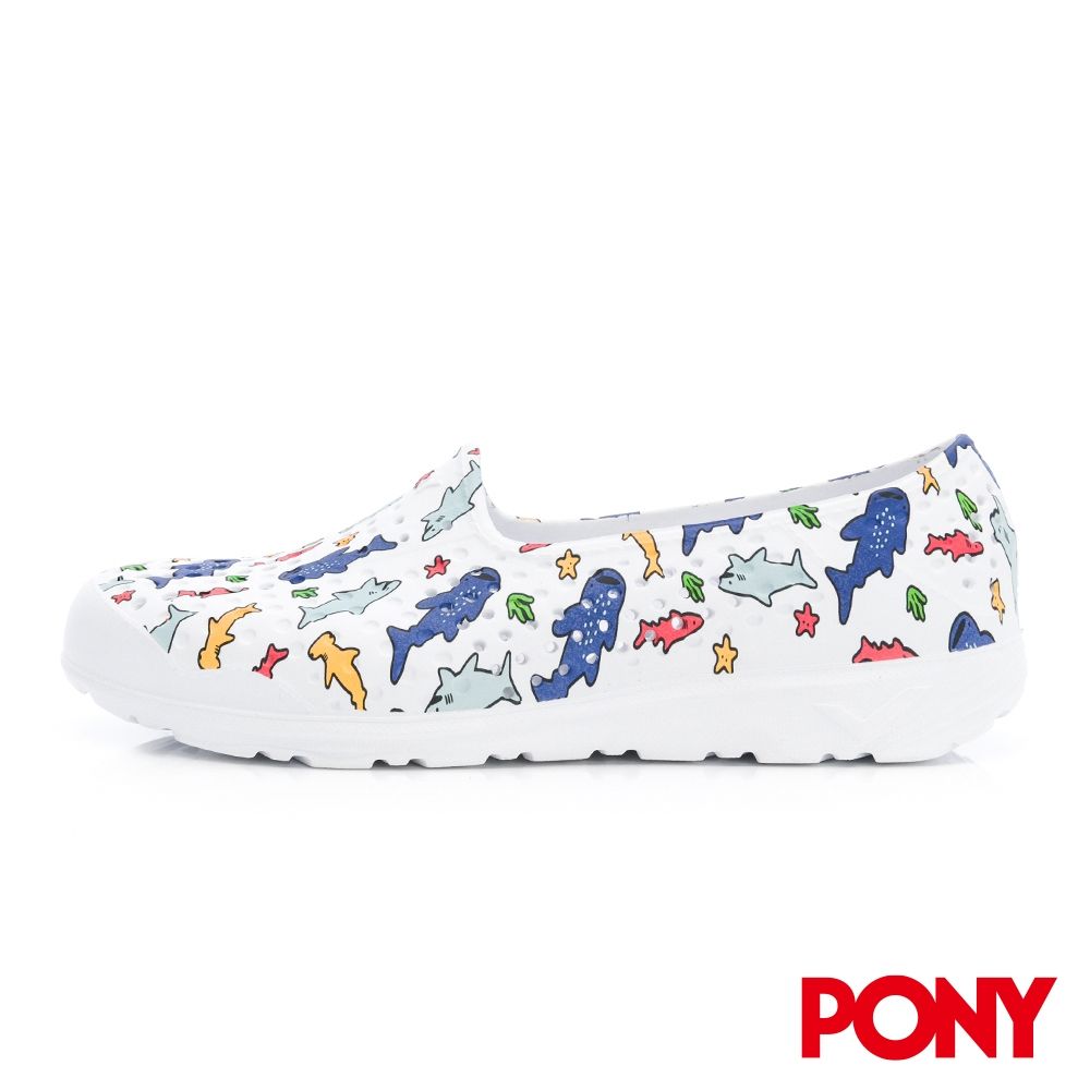 【PONY】TROPIC 輕量休閒鞋 洞洞鞋 女 防水 透氣 洞洞鞋 雨鞋 噴墨 海洋 花海 - 繽紛系 (海洋世界)