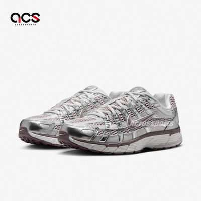Nike 休閒鞋 Wmns P-6000 女鞋 銀 粉紅 復古 網布 運動鞋 IB4019-019