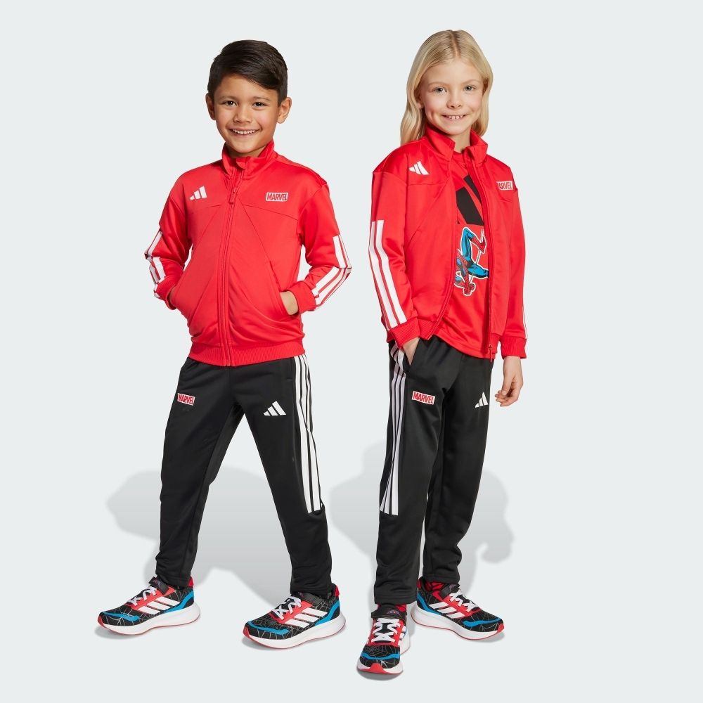 【adidas 愛迪達】 MARVEL 蜘蛛人/復仇者聯盟 嬰幼童運動套裝 長袖/長褲 (多款任選) (B款)