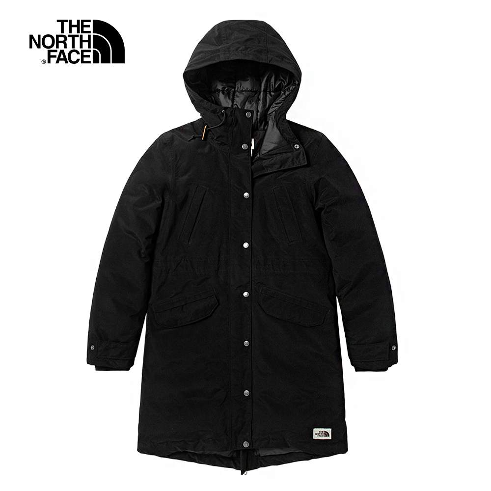 The North Face 官方旗艦】北面女款黑色DryVent防水透氣長版羽絨外套