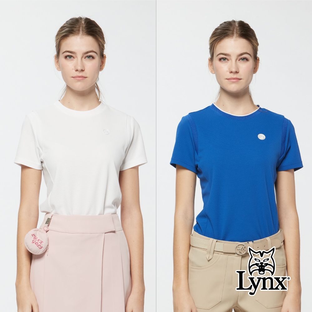 【Lynx Golf】首爾高桿風格！女款吸濕排汗內印涼感圓領短袖T恤(二色) (白色)