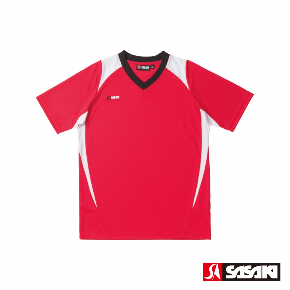 SASAKI 吸濕排汗排球短袖上衣 男 五色任選 (紅/白/黑)