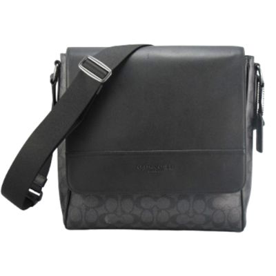 COACH新款圖騰上掀式肩背/斜背包CZ399(黑灰)