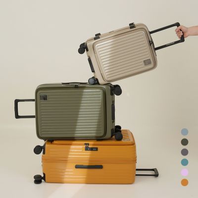【金安德森】24吋 Traveler 前開式頂規Hinomoto靜音輪行李箱 - 多色任選