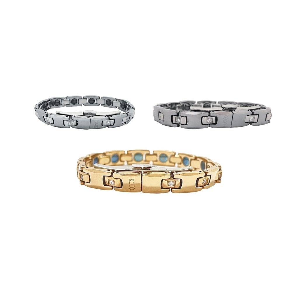 KOTO原廠】外銷歐洲品牌KENTA 鎢鋼鑲鑽鍺磁健康手鍊細版女款(1入)蝴蝶