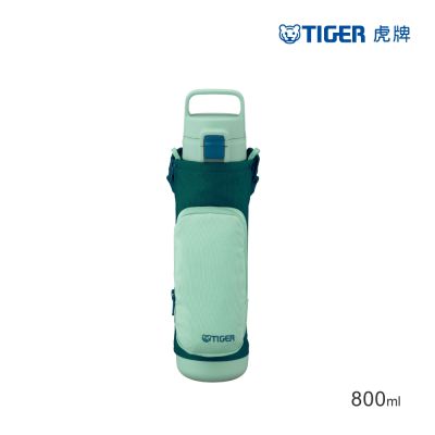 TIGER虎牌 兒童戶外水壺附背帶 超輕量提把彈蓋式不鏽鋼保溫保冷杯800ml(MTA-A080)