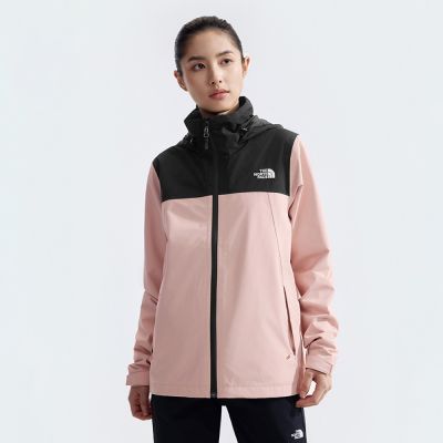 The North Face 官方旗艦 北面女款粉色防水透氣可調節收納連帽衝鋒衣｜88FYLK6