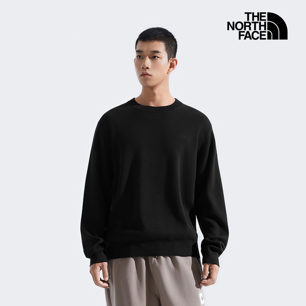 【The North Face 官方旗艦】 北面男款黑色長袖大學T｜8CYSJK3