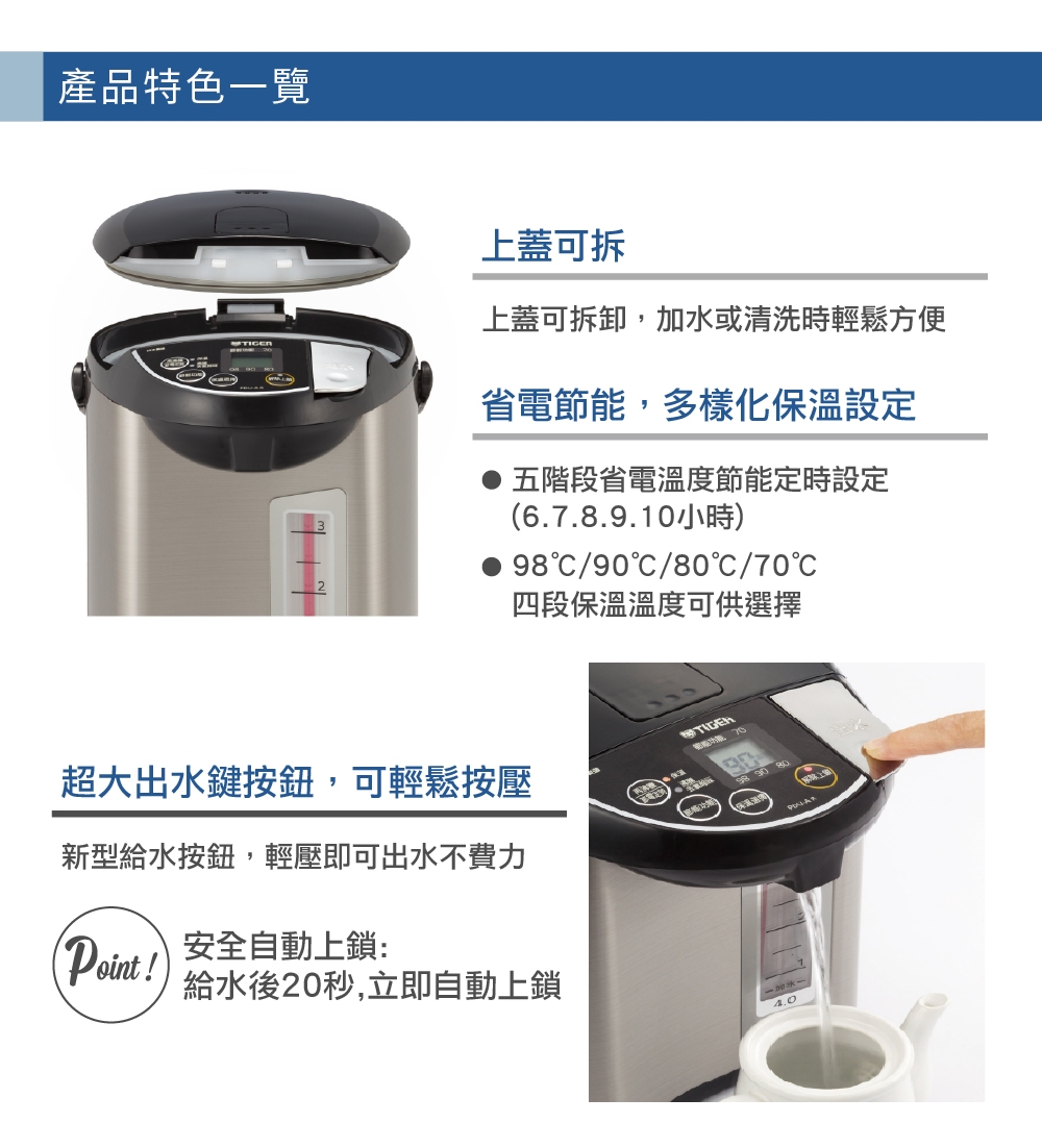 TIGER虎牌 PDU-A40R - 詳情3