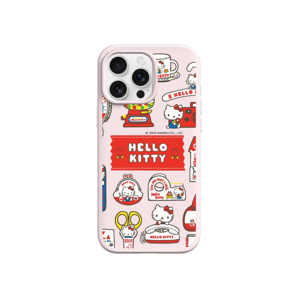 犀牛盾 iPhone 15/16/17系列 SolidX(MagSafe兼容)強化吸震緩衝防摔手機殼/Hello Kitty-Sticker-生活小物 (雪酪粉)