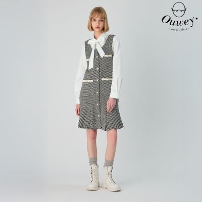 OUWEY歐薇 高端貴族學院小香假兩件洋裝(黑色；S-L)3234327009