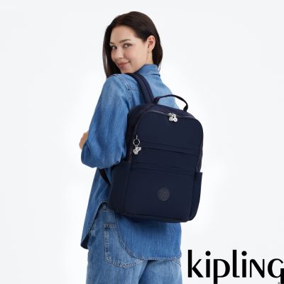 Kipling 星辰藍多層收納後背電腦公事包-BIANA