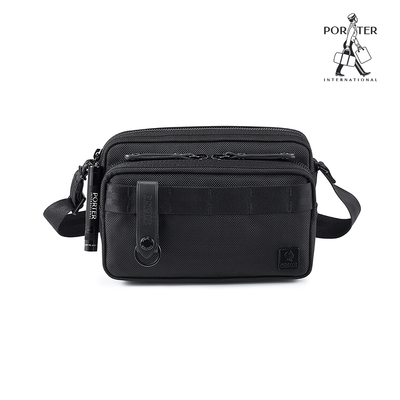 PORTER INTERNATIONAL - 自信經典NEW HEAT雙層斜背包(XS) - 全黑